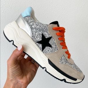 Silver Sparkle Superstar sneakers NIB